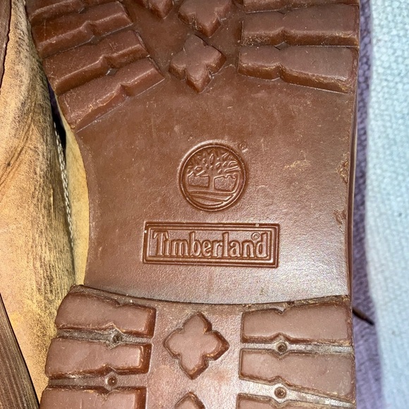 Timberland boys / girls size 5 1/2 Rustic Brown Leather Boots - FAIR condition - Picture 3 of 15